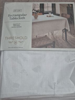 Threshold White Rectangular Tablecloth - Cotton Dining Linen